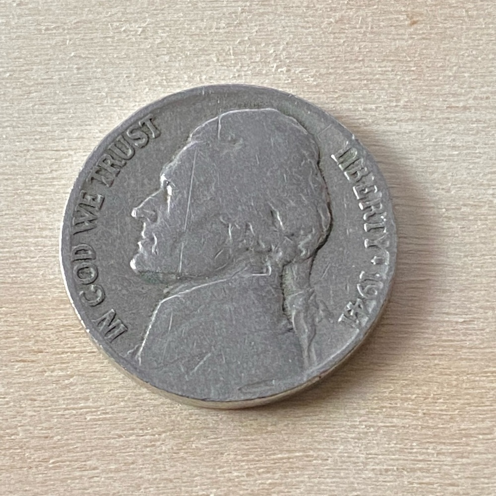 Vintage Nickel 1941 Nickel Coin USA No Mint Mark